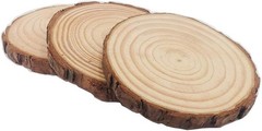 Unfinished Natural with Tree Bark Wood Slices 10 Pcs 10pcs 4.2-4.7inch