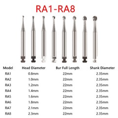 Dental Tungsten Carbide Low Speed Round Burs RA 1 2 3 4 5 6 7 8 For Contra Angle