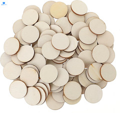 100 Pcs 1 Inch Unfinished Wood Circle Disc, Round Blank Wooden…