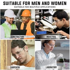 BISON LIFE Safety Glasses, One Size, Clear Protective Polycarbonate Lens – C…