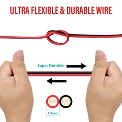 22 Gauge 2 Conductor Electrical Wire 50 Ft, 22 AWG Stranded Tinned Copper Low…