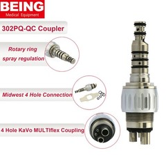 US BEING Dental Fiber Optic High Speed Handpiece 4/6 Hole Coupler for NSK KAVO