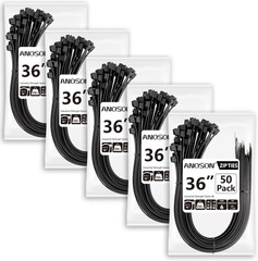Large Zip Ties 36 Inch (50 Pack), Long Zip Ties Heavy Duty with 250 Lb Tensile S