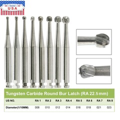 Dental Round Latch Carbide Burs RA 1 2 3 4 5 6 7 8 SANDENT Fit Slow Low Speed