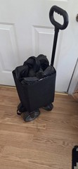 Foldable Rolling Utility Cart Grocery Trolley Telescoping Handle 2 Wheel Black