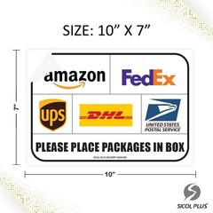 Package Delivery Signs 02 pack Package Delivery Stickers size 10 x 7 Inches O…