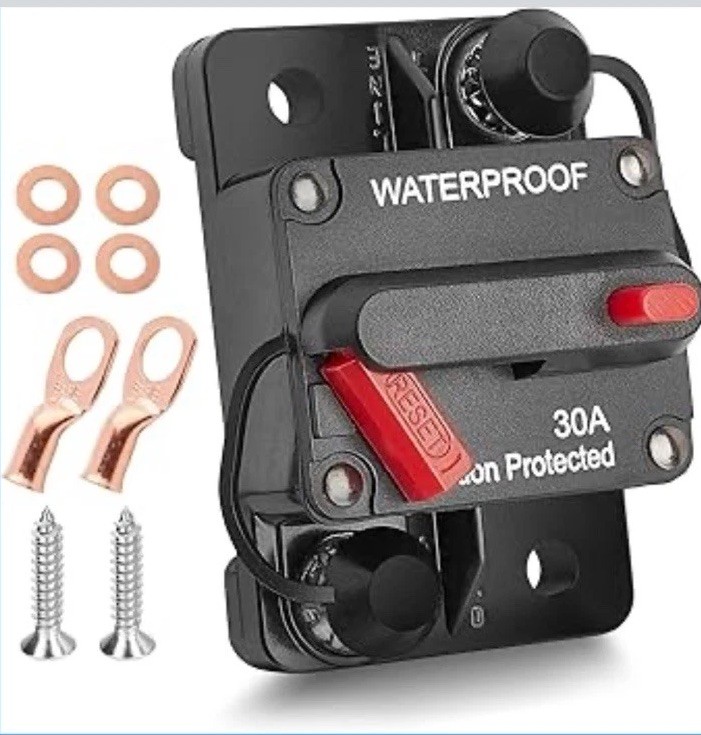 RED WOLF RWF-BXS-D30 Car Circuit Breaker 30A AMP+Manual Reset Switch OPEN BOX