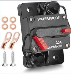 RED WOLF RWF-BXS-D30 Car Circuit Breaker 30A AMP+Manual Reset Switch OPEN BOX