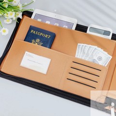Zippered 7 Ring Business Checkbook Binder Portfolio for 3-on-a-Page Business