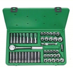 SK Tools 4147 1/2″ Drive 12 Pt Std and Deep SAE and Metric Socket Set 47pcs