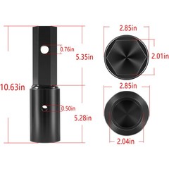 Auger Adapter Conversion 2 inch female Round to 2″ Male Hex Heavy Duty