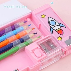 Pop up Multifunction Pencil Case for Girls and Boys, Cute Cartoon Pen Box Organi
