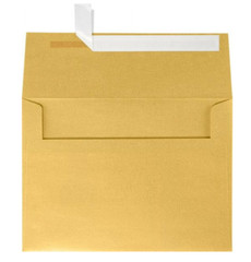 50 LUXPaper A7 Invitation Envelopes 5.25 x 7.25 80lb Gold Metallic Peel & Stick