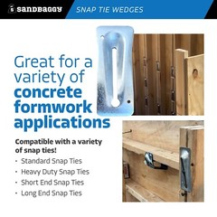Sandbaggy Galvanized Steel Snap Tie Wedges (2 ⅜” x 6 ⅛”) for Concrete Formwork