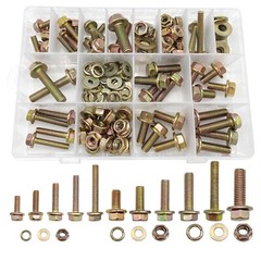 146/170pc Metric Flange Bolt Assortment, Hex Bolts and Nuts Kit, M6 M8 M10 (16mm