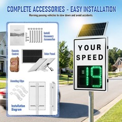 Solar Powered Radar Speed Sign 90*60cm Wireless Speed Display Waterproof IP65