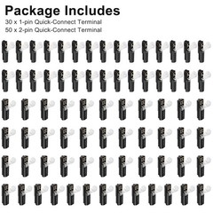 80PCS Plug-In Quick Wire Connector Kit 1-Pin 2-Pin Reusable Clamp Terminal Block