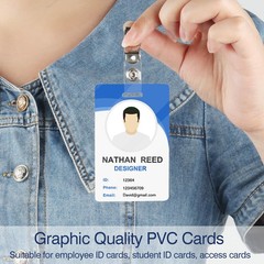 100 Pack Premium Blank PVC Cards with Slot Punch on Short 100pack, 100pack