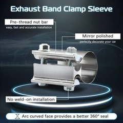 5 Inch Exhaust Clamp,5 Inch Butt Joint Exhaust Muffler Pipe Band Clamp Sleeve