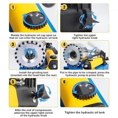 Portable Manual Crimping Tool 8 Molds Included 10mm to 31mm Size Unit