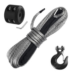 Ucreative 3/16 Inch x 50 Feet Synthetic Winch Rope 8,350LBs Line Cable with H…
