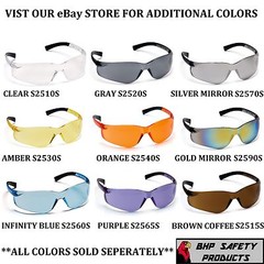 PYRAMEX ZTEK SAFETY GLASSES ORANGE LENS WORK EYEWEAR S2540S Z87+ (1 PAIR)