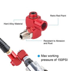 Red 360° Swivel Design Portable Air Tool Adapter 360 Degree 1/4” NPT Rivet Gun