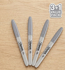 Sharpie Permanent Marker Fine Point Slate Gray 4 Pack