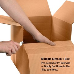 BMD171112R Multi-Depth Corrugated Boxes, 17 1/4″L x 11 1/2″W x 12″H, Kraft (P…