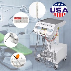 Portable Dental Mobile Delivery Unit System Air Compressor Cart 4 Holes