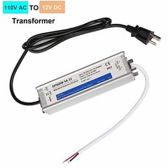 Facon LED Driver Transformer AC 120V to DC 12V Adapter Charger for 12V LED Light