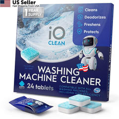 iO CLEAN Washing Machine Cleaner Descaler Tablets, 24 1 Count (Pack of 24)