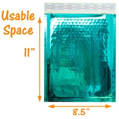8.5×12 Holographic, Pink, Teal METALLIC BUBBLE MAILERS, Poly Padded Envelopes!