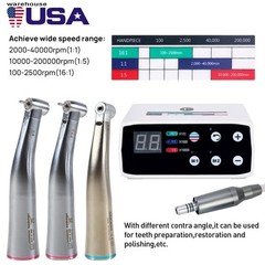NSK Style Dental Slow Low Speed Handpiece Contra Angle Straight Air Motor 2/4H