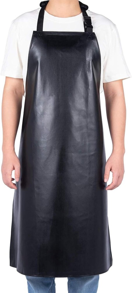 Homsolver Heavy Duty Vinyl Waterproof Apron for Unisex Adult, Ultra Black