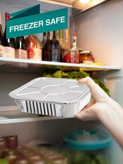 NEEBAKE 24 Pack Disposable 9x13x1.875 inches & 8x8x1.8 inches, Silver