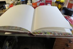 Leather bound sketchbook, notebook, scrapbook, 9 by 12 inches