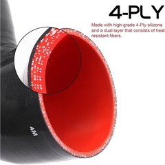 90 Deg 3in to 4in Silicone Elbow Coupler 4 Ply with 2 T-Bolt Clamps