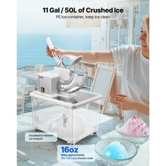 High Capacity 300W Electric Ice Shaver – 50L Snow Cone Maker for Families