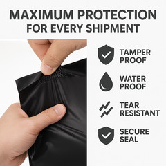 Black Poly Mailers Shipping Bags Self Seal Envelopes for eBay Shipping Bulk