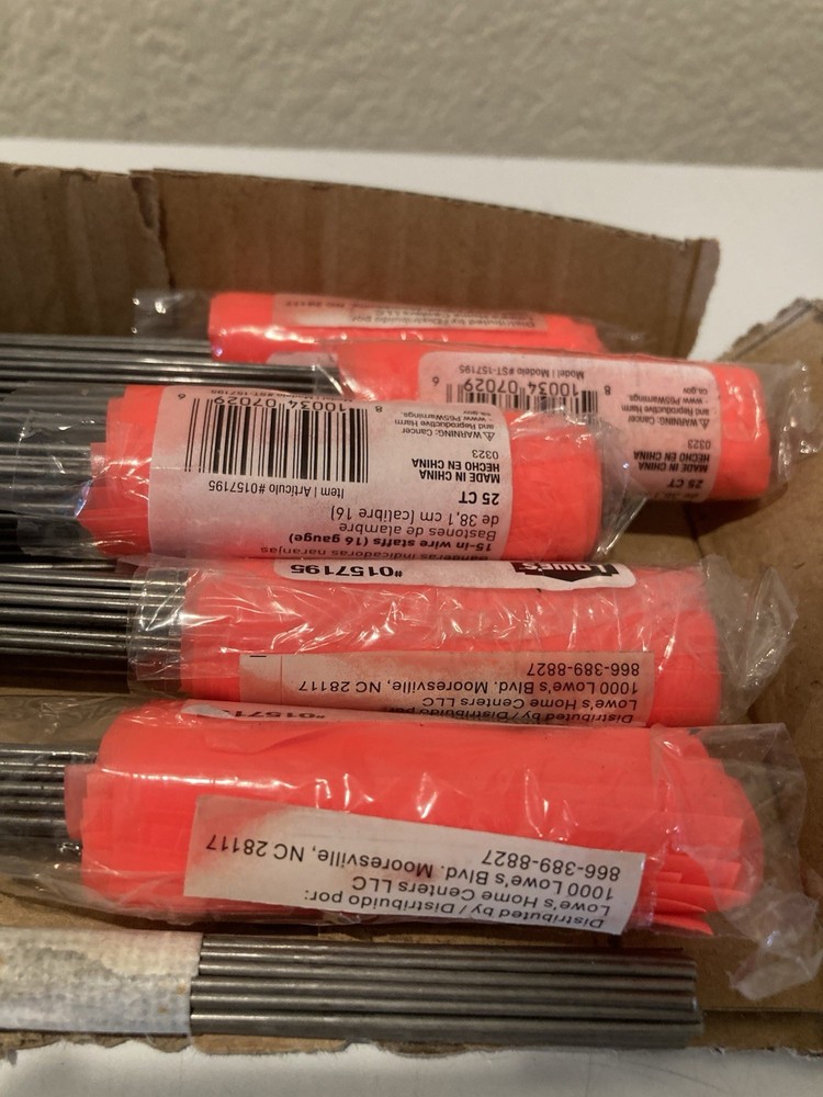 2 X 3 Inch Neon Orange Fluorescent Marking Flags 15 Inch 16 Gauge Bulk Lot 250