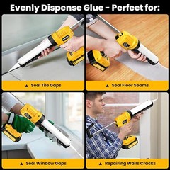 Taskstar Cordless Caulking Gun with Battery, Electric Caulking Gun Adhesiving