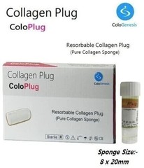 10 X Collagen Plug ColoPlug Sterile Sponge 8 X 20 mm Dental Fresh Stock 08.2027