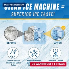 Ice Machine Cleaner Tablets, Countertop Ice Maker Cleaner, 36 Counts Descaler, N