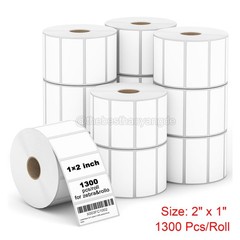 2″ x 1″ Direct Thermal Labels Barcode Adhesive Sticker for Rollo&Zebra 1300/Roll