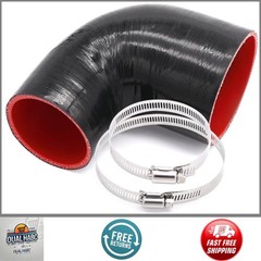 90 Deg 3in to 4in Silicone Elbow Coupler 4 Ply with 2 T-Bolt Clamps