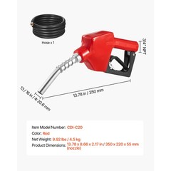 Uimoso 3/4 in NPT Automatic Fuel Nozzle with 13/16 in Spout and Auto Shut-Off