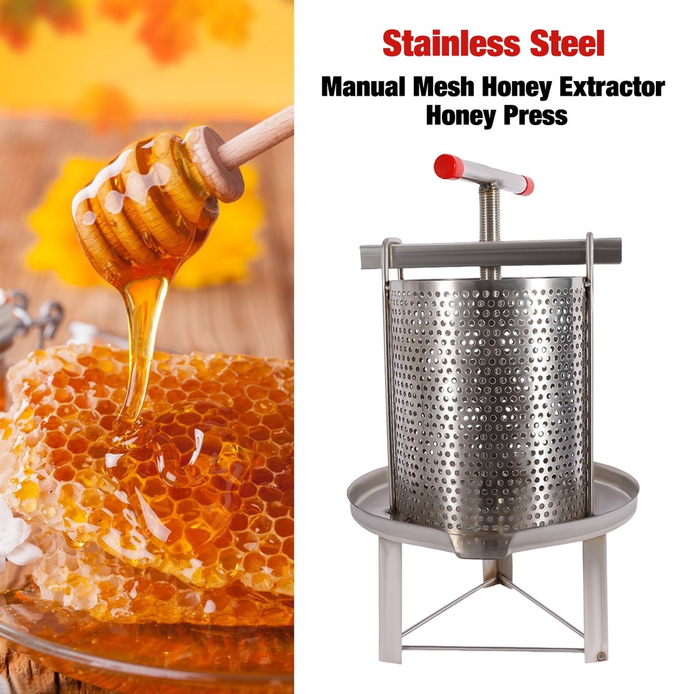 Honey Press Extractor Stainless Steel Manual Honey Wax Pressing Beekeeping Tool