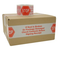Shurtape Packing Tape [Printed Message] (HP-240): 3 in. x 110 yds. (White/Red ST