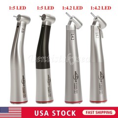 Dental 1:1/1:5 Fiber Optic LED Increasing Contra Angle Handpiece / 20:1 NO-LED